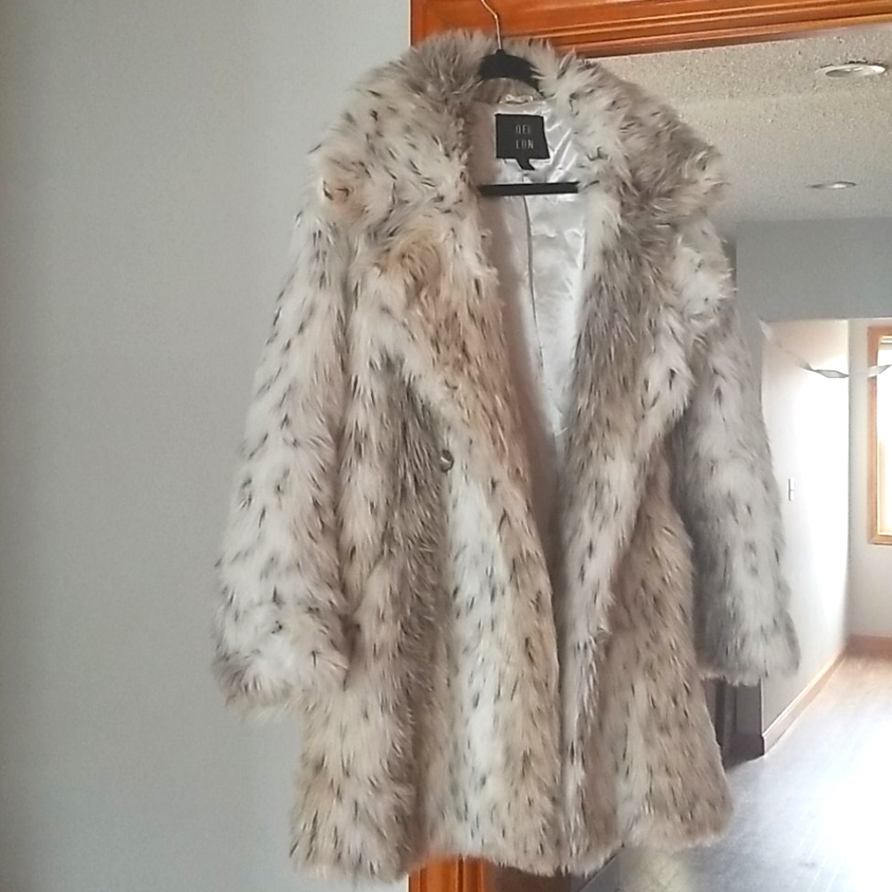 QED London faux fur coat